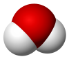 3D-modell av en vattenmolekyl.